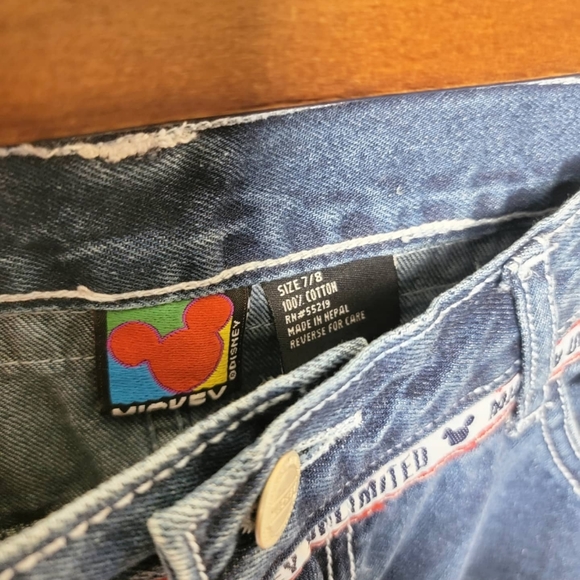 Vintage 90s Y2K Mickey Mouse Disney Denim Shorts - Picture 4 of 6